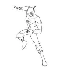 Dibujo de Destello corriendo en pose dinámica para colorear