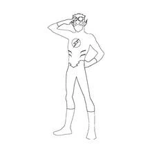 Dibujo de Bart Allen ajustando sus gafas para colorear