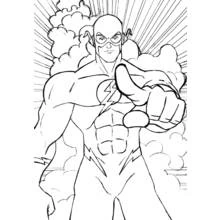 Dibujo de Bart Allen como Destello señalando al frente para colorear