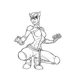 Dibujo de Gatúbela agazapada lista para atacar para colorear