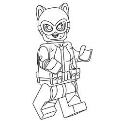 Dibujo de Gatúbela estilo Lego caminando para colorear