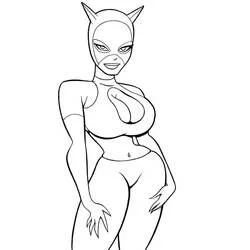 Dibujo de Gatúbela en pose segura para colorear