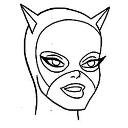 Dibujo de Gatúbela rostro enmascarado para colorear