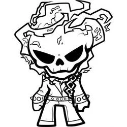 Dibujo de Ghost Rider en pose de acción para colorear