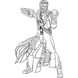 Dibujo de Star-Lord con una pistola láser y una esfera para colorear