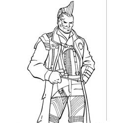 Dibujo de Yondu Udonta de pie con su flecha para colorear