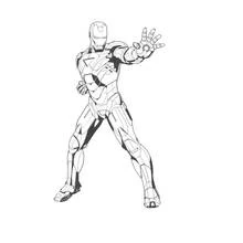 Dibujo de Hombre de Hierro listo para disparar su repulsor para colorear