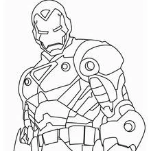 Dibujo de Hombre de Hierro con ojos brillantes y casco para colorear