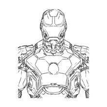 Dibujo de Hombre de Hierro primer plano del casco y pecho para colorear