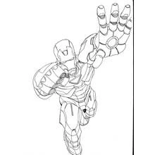 Dibujo de Hombre de Hierro lanzando su repulsor para colorear