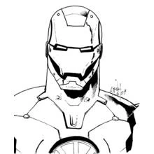 Dibujo de Hombre de Hierro retrato del casco de cerca para colorear