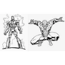 Dibujo de Hombre de Hierro y Spider-Man juntos para colorear