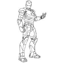 Dibujo de Hombre de Hierro de pie con su armadura para colorear