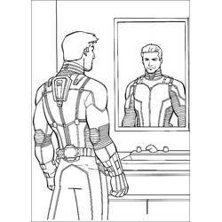 Dibujo de Hombre Hormiga observando su reflejo en el espejo para colorear