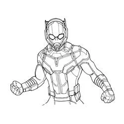 Dibujo de Hombre Hormiga en su traje blindado para colorear