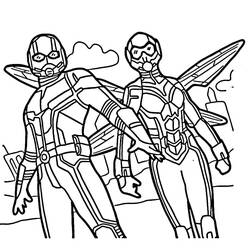 Dibujo de Hombre Hormiga y la Avispa juntos para colorear
