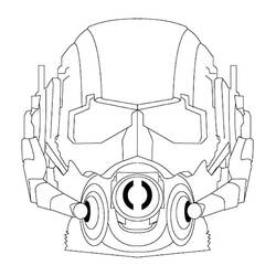 Dibujo de Casco del Hombre Hormiga de frente para colorear