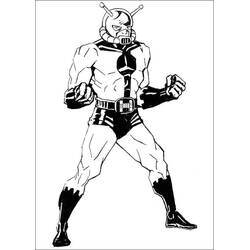 Dibujo de Hombre Hormiga en posición de combate para colorear