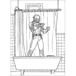 Dibujo de Hombre Hormiga de pie en una bañera para colorear