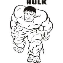 Dibujo de Hulk avanzando con los puños cerrados para colorear Dibujo de Hulk avanzando con los puños cerrados para colorear