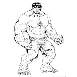 Dibujo de Hulk de pie con los puños cerrados para colorear Dibujo de Hulk de pie con los puños cerrados para colorear