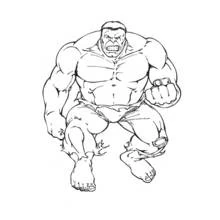 Dibujo de Hulk con el puño cerrado furioso para colorear Dibujo de Hulk con el puño cerrado furioso para colorear