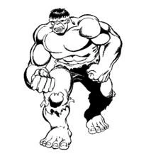 Dibujo de Hulk con los puños apretados para colorear Dibujo de Hulk con los puños apretados para colorear
