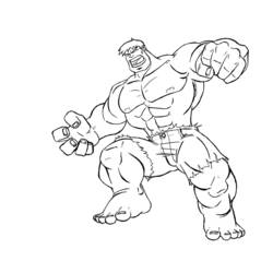 Dibujo de Hulk rugiendo con los puños en alto para colorear Dibujo de Hulk rugiendo con los puños en alto para colorear