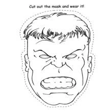 Dibujo de Hulk máscara para cortar para colorear Dibujo de Hulk máscara para cortar para colorear