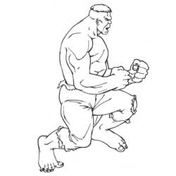 Dibujo de Hulk arrodillado con los puños cerrados para colorear Dibujo de Hulk arrodillado con los puños cerrados para colorear