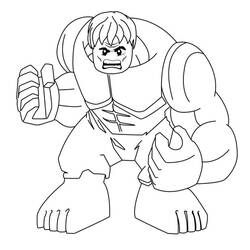 Dibujo de Hulk estilo Lego en pose furiosa para colorear Dibujo de Hulk estilo Lego en pose furiosa para colorear
