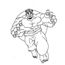 Dibujo de Hulk avanzando de frente hacia el espectador para colorear Dibujo de Hulk avanzando de frente hacia el espectador para colorear