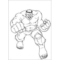 Dibujo de Hulk avanzando con los puños al frente para colorear Dibujo de Hulk avanzando con los puños al frente para colorear