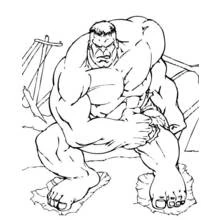 Dibujo de Hulk agachado con los puños cerrados para colorear Dibujo de Hulk agachado con los puños cerrados para colorear