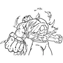 Dibujo de Hulk en transformación rompiendo cadenas para colorear Dibujo de Hulk en transformación rompiendo cadenas para colorear
