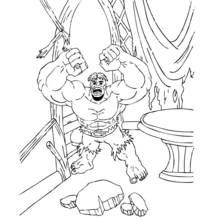 Dibujo de Hulk destrozando una habitación para colorear Dibujo de Hulk destrozando una habitación para colorear
