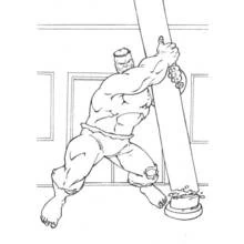 Dibujo de Hulk arrancando un pilar gigante para colorear Dibujo de Hulk arrancando un pilar gigante para colorear