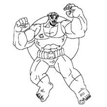 Dibujo de Hulk mostrando su fuerza para colorear Dibujo de Hulk mostrando su fuerza para colorear