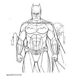 Dibujo de Batman de pie ante los rascacielos para colorear