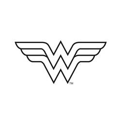 Dibujo de Wonder Woman logo con alas extendidas para colorear