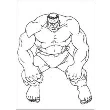 Dibujo de Hulk en posición de fuerza para colorear