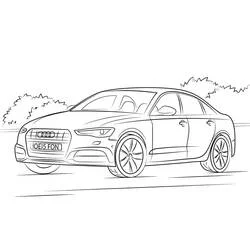 Dibujo de Audi visto de tres cuartos frontal para colorear Dibujo de Audi visto de tres cuartos frontal para colorear