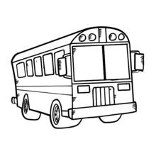 Dibujo de Autobús visto de frente en ángulo para colorear