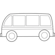 Dibujo de Autobús de lado con techo curvo para colorear