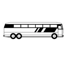Dibujo de Autobús de larga distancia con franjas diagonales para colorear