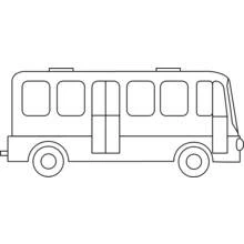 Dibujo de Autobús de perfil con puerta plegable central para colorear