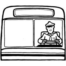 Dibujo de Conductor de autobús al volante para colorear