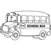 Dibujo de Autobús escolar con señal de stop para colorear