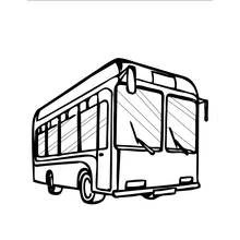 Dibujo de Autobús urbano visto de frente y lateral para colorear