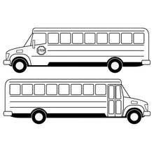 Dibujo de Dos autobuses escolares de perfil para colorear